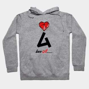 Initial love letter A for valentine Hoodie